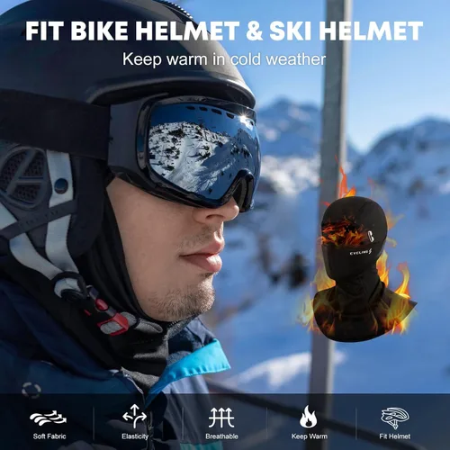 Vista 3 de Pasamontañas de invierno para clima frío, máscara de esquí para hombres y mujeres, resistente al viento, máscara térmica para ciclismo, calentador