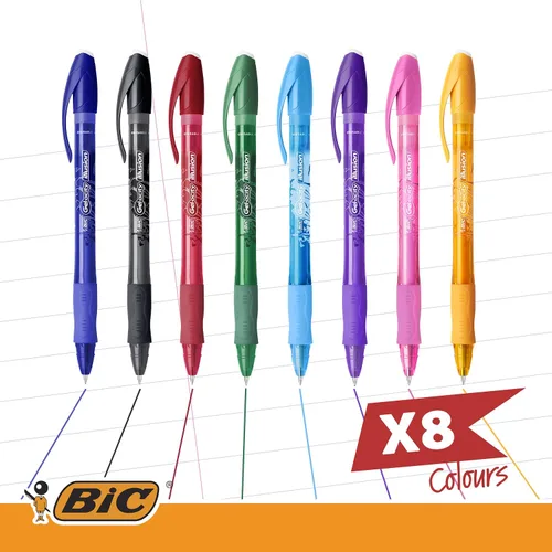 Vista 4 de Bic 943441 Gel Ocity Illusion Print Gel Pen 0.028 in (Pack de 12) - Negro