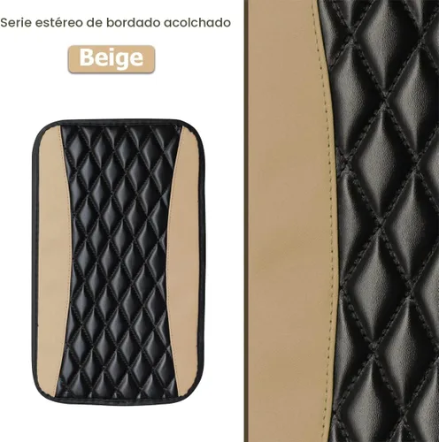 Vista 6 de Moly Magnolia Cojín Acolchado para Consola Central de Automóvil, Cubierta Protectora Universal de Cuero Impermeable para Caja de Asiento