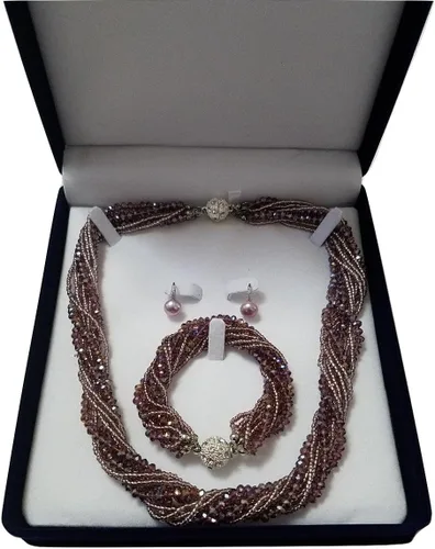 Vista 8 de Caja de regalo para joyería, collar, pendiente y pulsera, XL, azul marino