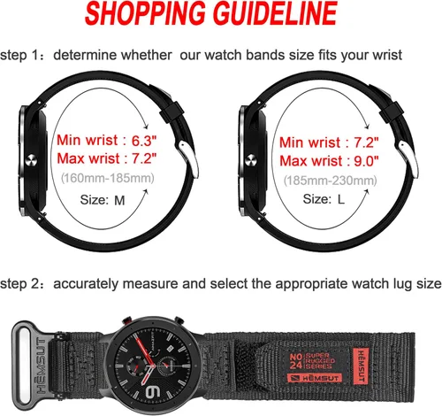 Vista 5 de Correas de reloj compatibles con Amazfit, correa deportiva de nailon resistente con diseño de bucle tejido para Amazfit GTR 2e/GTR 2/GTR 3 Pro/GTR