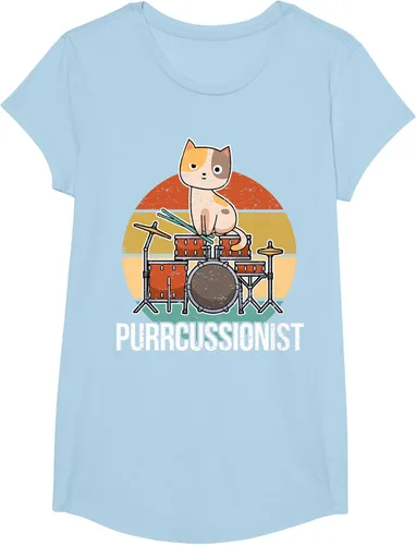 Vista 18 de Funny Percussion Drummer Drumming Drums Saying I Kitten Cat Camiseta, Negro, S
