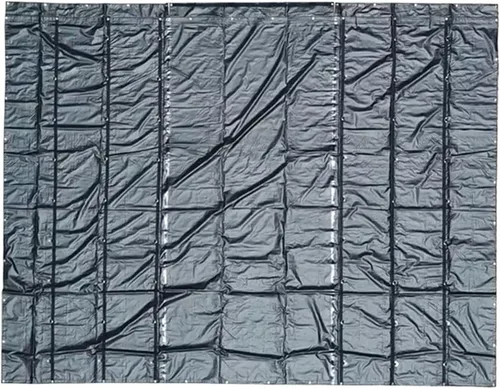Vista 6 de Lonas de acero para camiones de plataforma plana de 12 x 27 pies, color negro