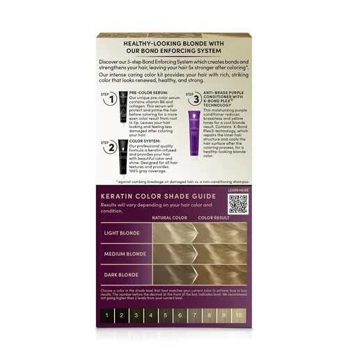 Vista 48 de Schwarzkopf Keratin - Tinte para el cabello rubio, 7.0 rubio ceniza oscuro, coloración permanente de calidad profesional, sistema de refuerzo