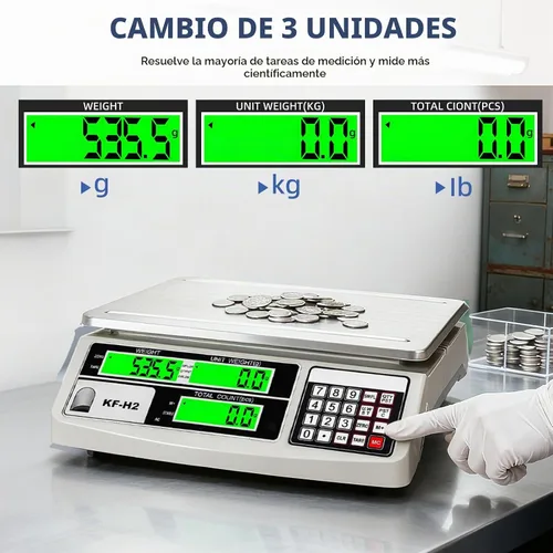 Vista 5 de MEIYA Escala de conteo industrial, escala de moneda de 66.1 lbs/0.02 oz
