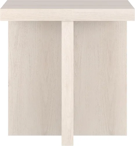 Vista 4 de Henn&Hart - Mesa auxiliar de 22 pulgadas, mesita de noche, mesa auxiliar, color blanco haya