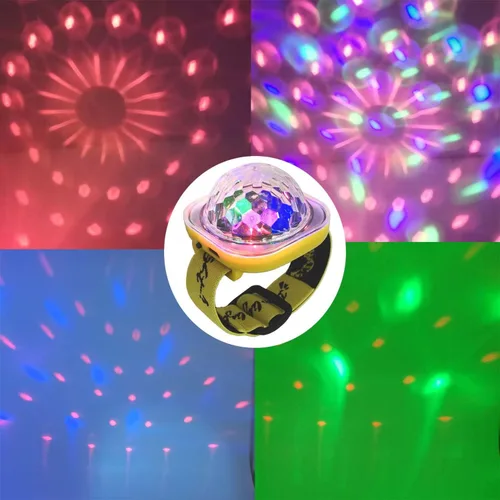 Vista 3 de 2 luces LED de discoteca para pulsera, 5 modos, estroboscópico, ambiente para decoración de habitación, automóvil, cumpleaños, boda, club, Navidad