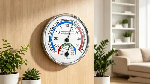Vista 2 de Higrómetro/termómetro de 5" para interiores y exteriores, indicador de medidor de humedad, monitor de temperatura y humedad para el hogar, oficina