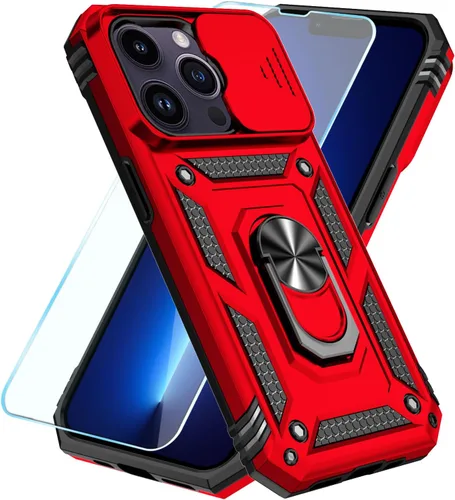 Vista 40 de SunStory Funda compatible con iPhone 12 Pro Max con protector de pantalla HD, cubierta de cámara deslizante y soporte de anillo giratorio
