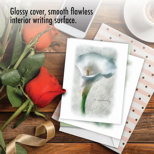 Vista 5 de The Best Card Company - 10 tarjetas de condolencias surtidas en caja (4 x 5.12 pulgadas) - Saludos de condolencia, duelo - Blooming Memories M6598SRG