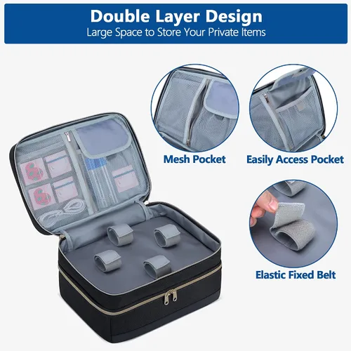 Vista 3 de Damero - Bolsa discreta para juguetes, bolsa de almacenamiento de juguetes