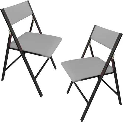 Vista 11 de 2 sillas deportivas para adultos, sillas de oficina plegables tapizadas, silla de salón portátil al aire libre para oficina, cocina (negro, grande)