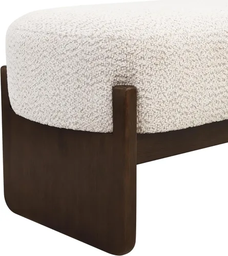Vista 10 de Christopher Knight Home Arden - Banco otomán rectangular de tela de hilo en bucle de estilo minimalista, marco de madera de caucho, banco