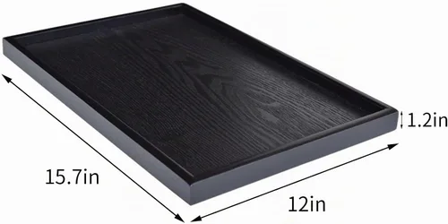 Vista 6 de Bandeja extra grande de madera maciza de 16 x 11 pulgadas para servir té, mesa de café, aperitivos, comidas, plato de servir, cocina, fiesta, bar