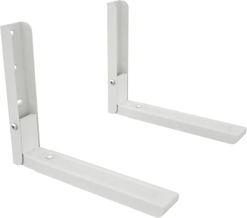 Vista 9 de AVF Par de soportes para horno de microondas montados en pared, soporta hasta 99 libras, color negro Heavy-duty steel, 11.3–17.7 inch adjustable