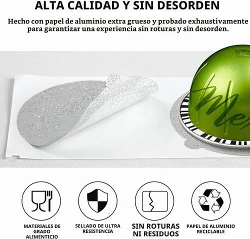 Vista 3 de Fanativita Tapas de sello de papel de aluminio universal para cápsulas Nespresso Vertuo, compatibles con cápsulas reutilizables Nespresso Vertuo