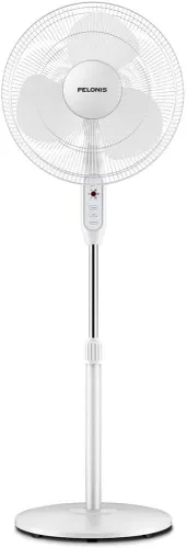 Vista 13 de PELONIS Ventilador de pedestal de 16 pulgadas para dormitorio, control remoto, ventilador de pie con temporizador de 7 horas, oscilación de 90°, 3