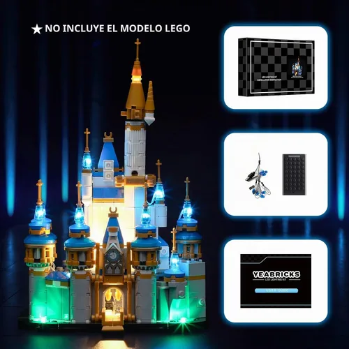 Vista 5 de YEABRICKS Kit de luces LED para Lego Mini Disney Castle 40478