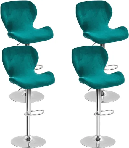 Vista 9 de Paquete de 2 fundas para sillas de bar de altura de mostrador, fundas giratorias de terciopelo para taburetes de bar, fundas elásticas para sillas