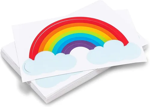 Vista 7 de Blue Panda Calcomanías de vinilo arcoíris – 3.5 x 2 pulgadas, paquete de 36 unidades, impermeables, calcomanías de arco iris para despegar y pegar