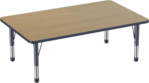 Vista 69 de FDP - Mesa rectangular para actividades escolares y aulas (24 x 36 pulgadas), patas gruesas para niños pequeños, altura ajustable de 15 a 24