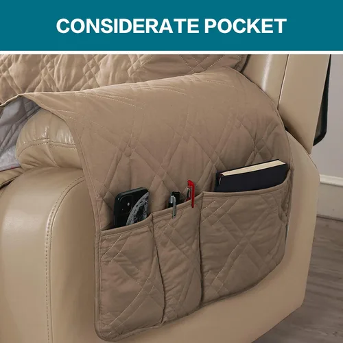 Vista 4 de Turquoize Funda 100% impermeable para sofá reclinable de 3 asientos, funda protectora impermeable para sofá reclinable de 3 plazas, funda protectora