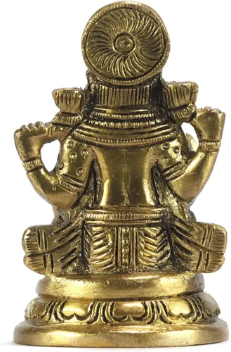 Vista 4 de ASHIRWAD Escultura de estatua de ídolo de latón para Diwali Pooja, templo, decoración del hogar, Vastu Laxmi Devi Maa AE000006-18 (Laxmi-18)