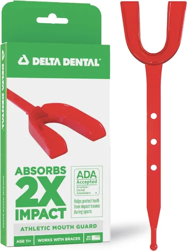 Vista 9 de Delta Dental Protector bucal deportivo con correa, aceptado por la ADA, 2 veces la absorción de impactos, funciona con aparatos ortopédicos 2X