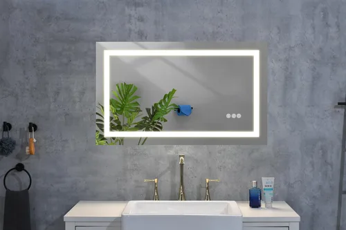 Vista 7 de 40 x 26 luces LED espejo montado en la pared para baño con alto lumen+antivaho control por separado + función de atenuación
