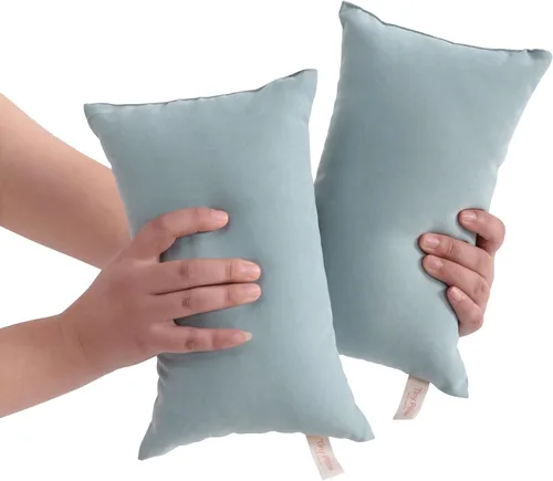 Vista 16 de BEDSUM Paquete de 2 almohadas pequeñas, mini almohada de microfibra de 11 x 7 pulgadas para viajes, mascotas, suaves y lavables a máquina, almohadas