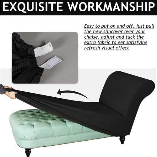 Vista 2 de Funda elástica para tumbona, funda para silla sin brazos para sala de estar y dormitorio, tela jacquard suave, lavable a máquina para protector