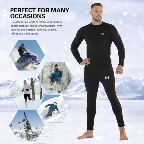 Vista 6 de Conjunto de ropa interior térmica para hombre y hombre, capa base larga