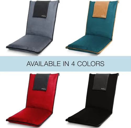 Vista 7 de malu Silla de suelo acolchada extra grande con soporte de espalda, cojín de meditación para silla japonesa, cómodo respaldo plegable, funda