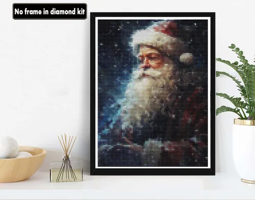 Vista 2 de VAIIEYO Kits de arte de diamantes para adultos, Papá Noel, kit de arte de diamantes 5D para principiantes, Navidad, pintura de bricolaje