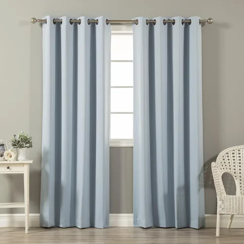 Vista 53 de Best Home Fashion Cortinas opacas aisladas térmicamente - Parte superior del ojal de bronce antiguo - 52" de ancho x 84" Largo - (Juego de 2 Paneles)
