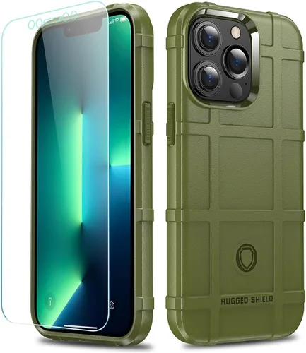 Vista 44 de Funda para iPhone 13, Rugged Shield 8 pies a prueba de caídas TPU Armadura gruesa Funda protectora táctica compatible con iPhone 13 (6.1 pulgadas)