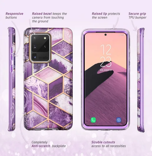 Vista 7 de i-Blason Cosmo Series - Funda para Samsung Galaxy S20 Ultra 5G (versión 2020), funda protectora delgada y elegante sin protector de pantalla