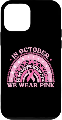 Vista 12 de iPhone 14 En octubre usamos funda para cáncer de mama de leopardo rosa arcoíris 2023