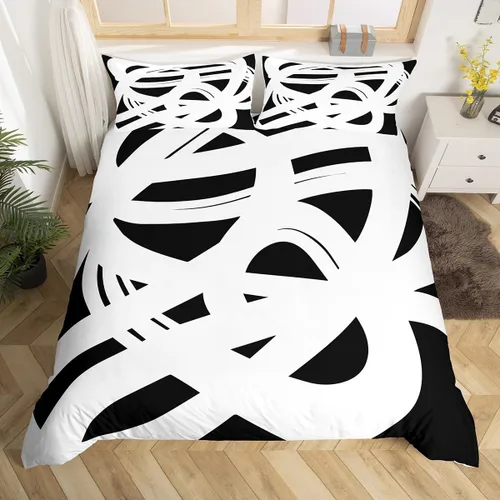 Vista 8 de Manfei Juego de ropa de cama de silueta de ciervo, tamaño individual, funda de edredón con patrón de flechas y cuernos con 1 funda de almohada