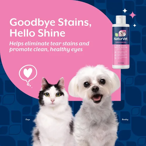 Vista 3 de NaturVet Removedor tópico de manchas de lágrimas más aloe – 4 onzas Elimina las manchas antiestéticas de lágrimas y saliva Fórmula suave a base