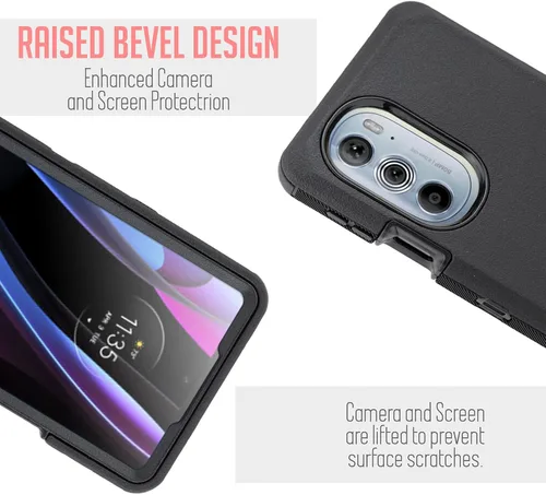 Vista 3 de Jackpotwireless - Funda para Motorola Edge 2022, funda para Moto Edge 2022, con protector de pantalla integrado, resistente, a prueba de golpes