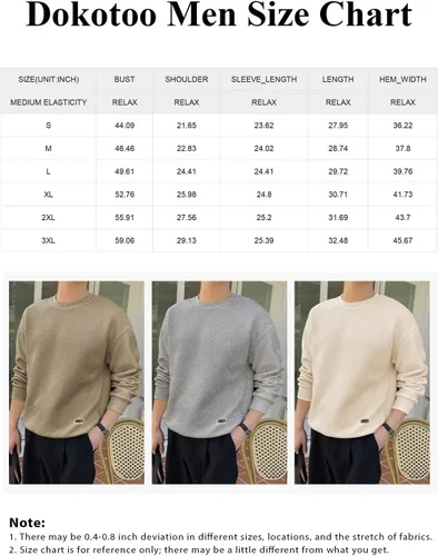 Vista 6 de Sudaderas de cuello redondo para hombre, color liso, textura geométrica, manga larga, informal, sin botones