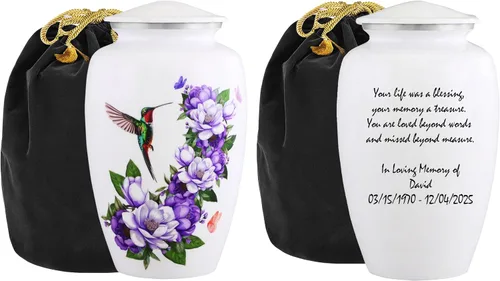 Vista 10 de Urnas de Recuerdo de Mariposa y Colibrí para Cenizas Humanas - Urnas Decorativas, Urnas para Cenizas Humanas Mujer y Hombre, Urnas para Cenizas