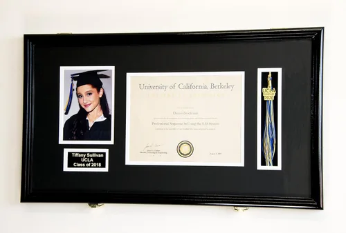Vista 36 de Marco de diploma de graduación personalizado con borla, tapa de fotos grabado, vitrina para certificado de 11 x 8.5 pulgadas con colores Acabado