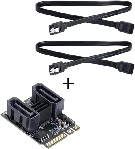 Vista 8 de NGFF clave A+E PCI Express a SATA 3.0 6Gbps adaptador de doble puerto convertidor tarjeta de extensión de disco duro JMB582 2230