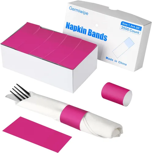 Vista 18 de Germiwipe - 2500 servilletas autoadhesivas de papel negro Bandas de cubiertos, servilleteros perfectos para fiestas de cumpleaños, bodas