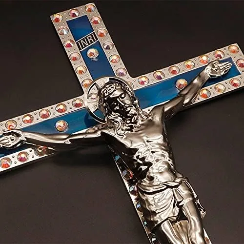 Vista 3 de Decoración cristiana Escapulario Católico Jesucristo Cruz Artesanías Decoración de pared para el hogar Imagenes Religiosas Católicas Crucifijo Cruz