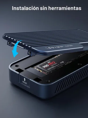 Vista 7 de ACASIS Carcasa SSD NVMe M.2 de 80 Gbps, con ventilador de refrigeración, compatible con USB4 V2.0, USB4 V1.0, USB3.2/3.1/3.0 (TB501 Pro)