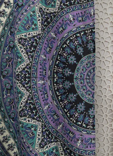 Vista 3 de Popular Handicrafts Curtiain - Paneles de cortina con estampado de mandala indio, hippie, bohemio, hermoso elefante, color blanco