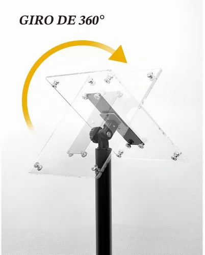 Vista 3 de DISPLAYSWORKER Soporte de pie ajustable de servicio pesado para letreros de pedestal, soporte de letrero acrílico soporte de póster, Base de Piso